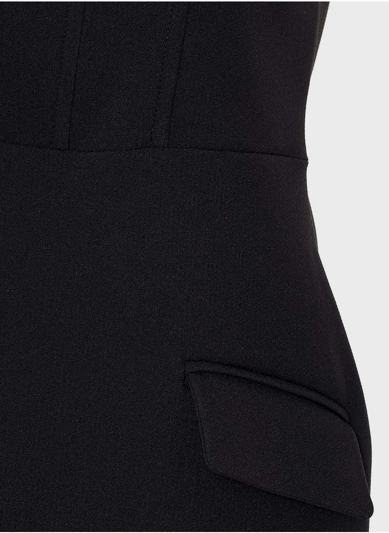نوكتورن Waistband Square Collar Dress
