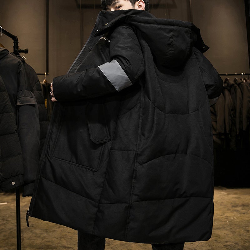 Winter Men'S Mid-Length Down Jacket Fashionable Casual All-Match Warm White Duck Down Jacket Men'S And Women'S Thickened Jacket - Image 4