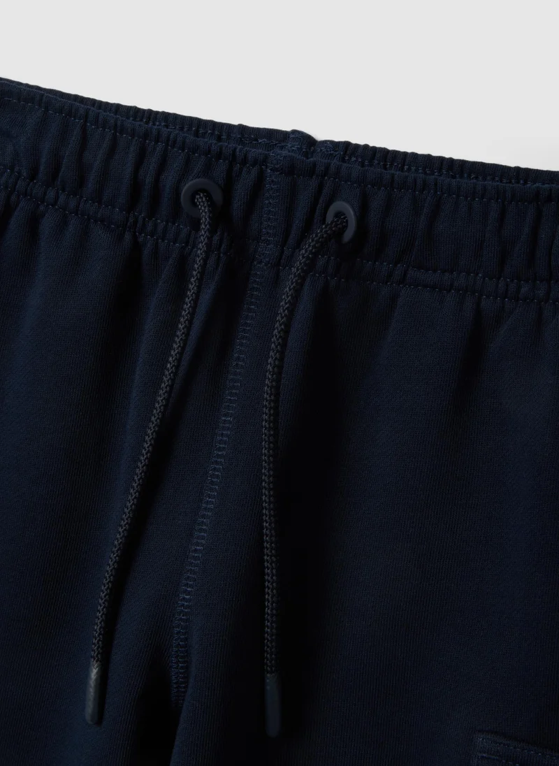Ovs  OVS Boys Blue 100% Cotton Regular-Fit Shorts With Elasticated Waistband for Kids | Best Price UAE