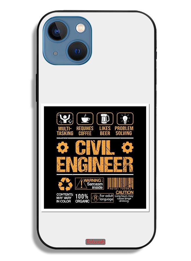 Tolwak Apple iPhone 13 Protective Case Civil Engineer Sticker - Image 2