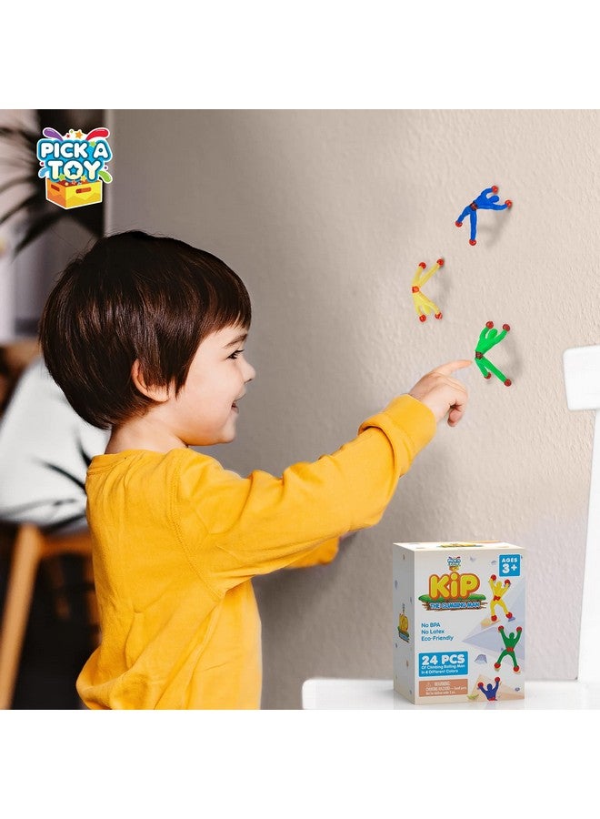 Pick A Toy 24-Piece Climbing Man Sticky Toy Set - Flexible And Stretchy Wall Tumbler Crawlers For Boys And Girls - Assorted Colors - Perfect For Birthday Party Favors And Easter Basket Stuffers - Image 3