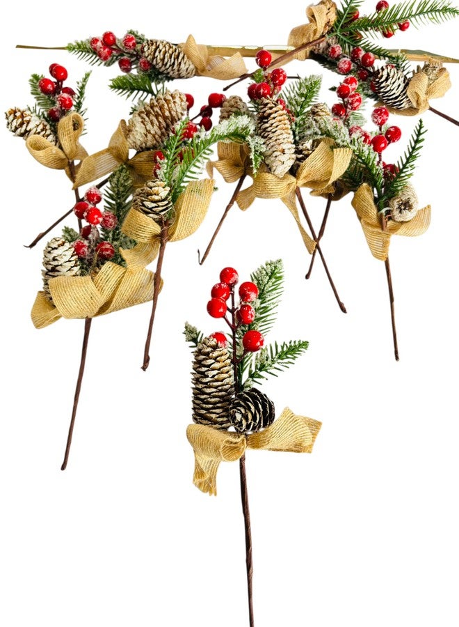 Partysanthe 6PCS Artificial RedBerry Stems12inch Christmas Red Berry Picks Holly Berry Branches for Christmas Tree Decorations DIY Crafts Xmas Ornaments (Holly Berry Branches) - Image 3