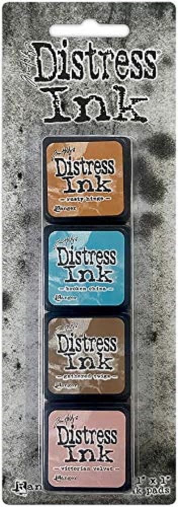 Ranger 394083 Distress Mini Ink KitsKit 6 Rusty Hinge Broken China Gathered Twigs Victorian Velvet