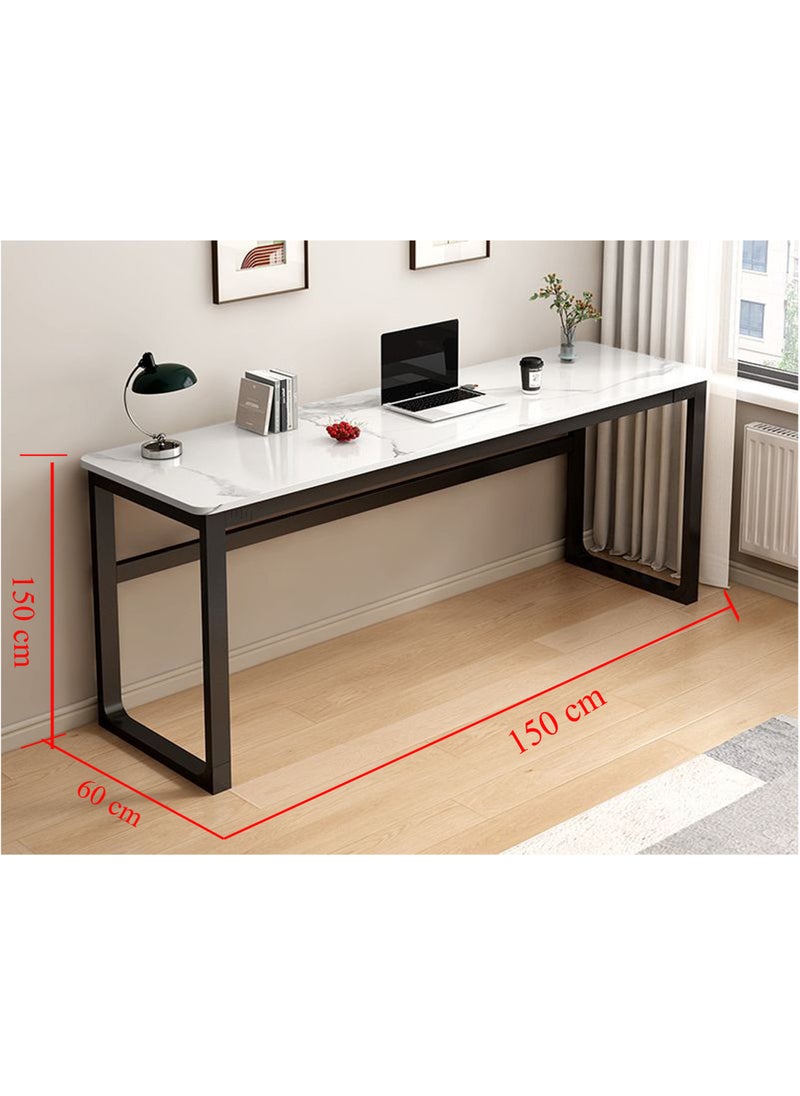 YINZUO - Rectangular Marble and Ceramic Table Desk with Metal Frame, Stylish Workstation for Home Office, Living Room, Study Area, Available in 2 Sizes and 3 Colors, Material Options Marble and Ceramic - Image 1