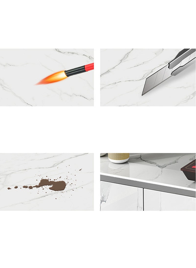 YINZUO - Rectangular Marble and Ceramic Table Desk with Metal Frame, Stylish Workstation for Home Office, Living Room, Study Area, Available in 2 Sizes and 3 Colors, Material Options Marble and Ceramic - Image 1