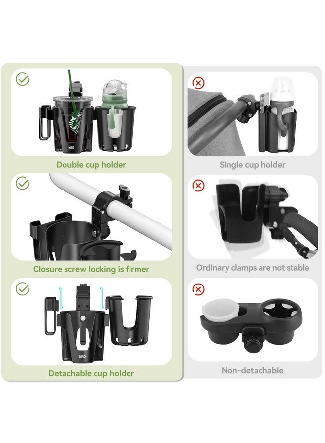 كي دي دي حامل أكواب لعربة الأطفال KDD مع حامل هاتف، حامل زجاجات قابل للإزالة 3 في 1، حامل مشروبات يدور 360 درجة للكرسي المتحرك، عربة الأطفال، الدراجة، المشاية، السكوتر، الدراجة، Uppababy، Nuna، Bugaboo، Doona - Image 3
