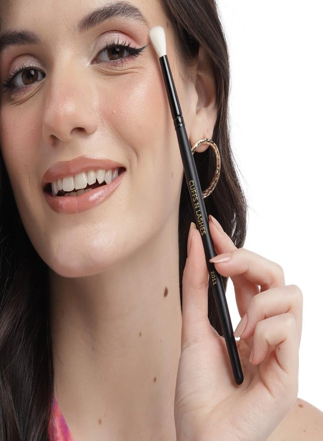 Cuffs N Lashes E011 Small Eyeshadow Blending Brush | Precision Eye Makeup Brush for Seamless Blending | Soft Bristles | Cruelty-Free &Handmade in India | Professional Eye Brush - Image 3