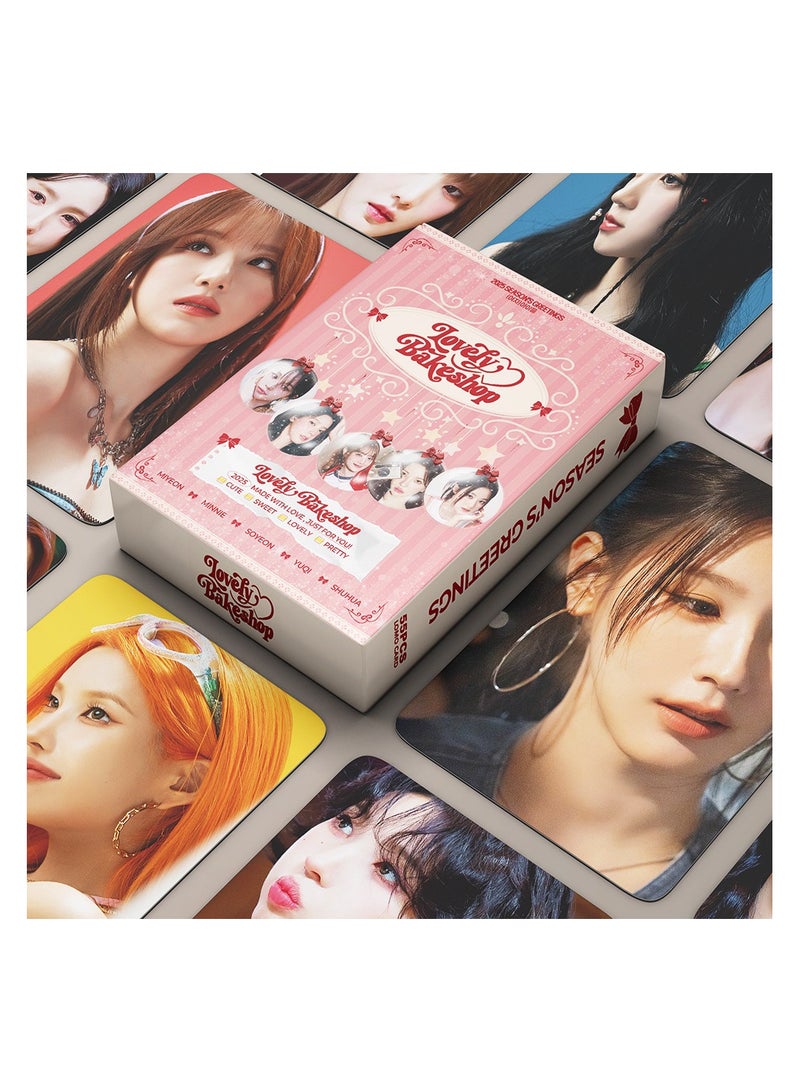 NIBEMINENT 55 Pcs Kpop (G)I-DLE LOVELY BAKESHOP Lomo Cards Card For Fans Collection Gifts - Image 2
