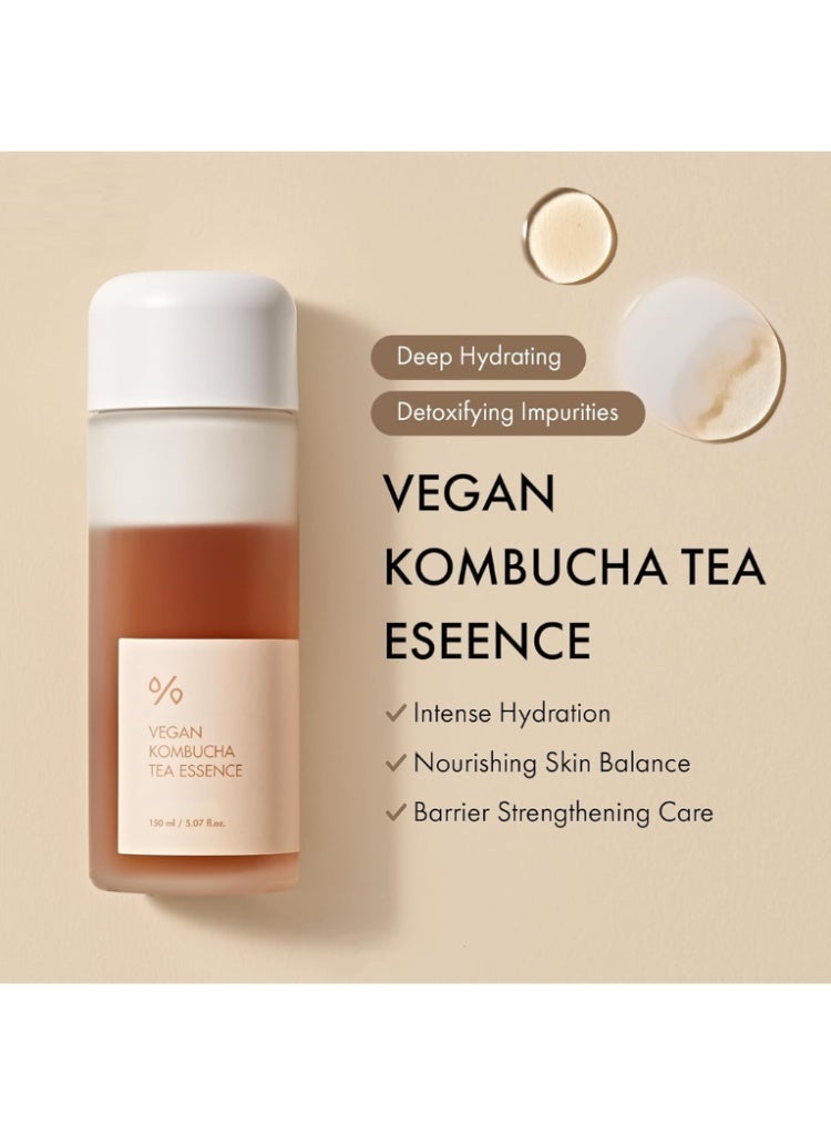علاج الجفاف وضعف حاجز البشرة – Dr.Ceuracle Vegan Kombucha Tea Essence لترطيب عميق، موازنة البشرة وإشراقة صحية (150ml) - Image 3