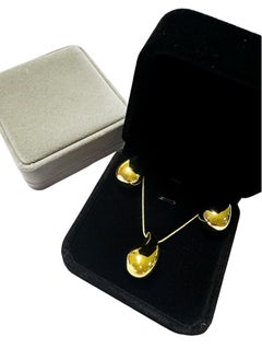 SYNSYB Chunky Gold Hoop Earrings and Necklace Set - Lightweight Waterdrop Hollow Open Hoops - Hypoallergenic Fashion Jewelry in Gift Box  - Image 3