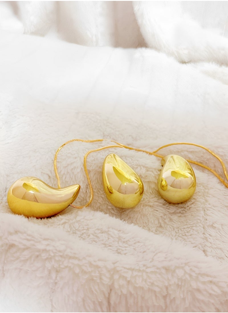 SYNSYB Chunky Gold Hoop Earrings and Necklace Set - Lightweight Waterdrop Hollow Open Hoops - Hypoallergenic Fashion Jewelry in Gift Box  - Image 4