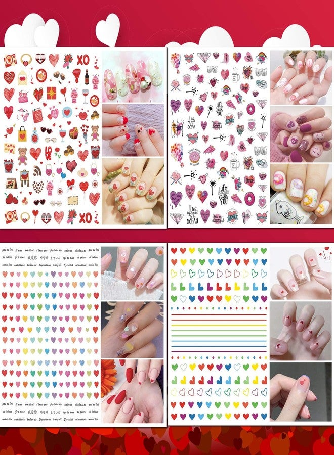 TailaiMei 12 Sheets Valentine's Day Nail Decals Stickers, Self-Adhesive Nail Art Decorations, Design for kiss Love Hug (1080Pcs) - Image 4