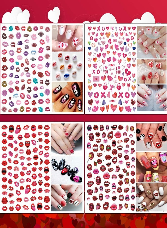 TailaiMei 12 Sheets Valentine's Day Nail Decals Stickers, Self-Adhesive Nail Art Decorations, Design for kiss Love Hug (1080Pcs) - Image 3