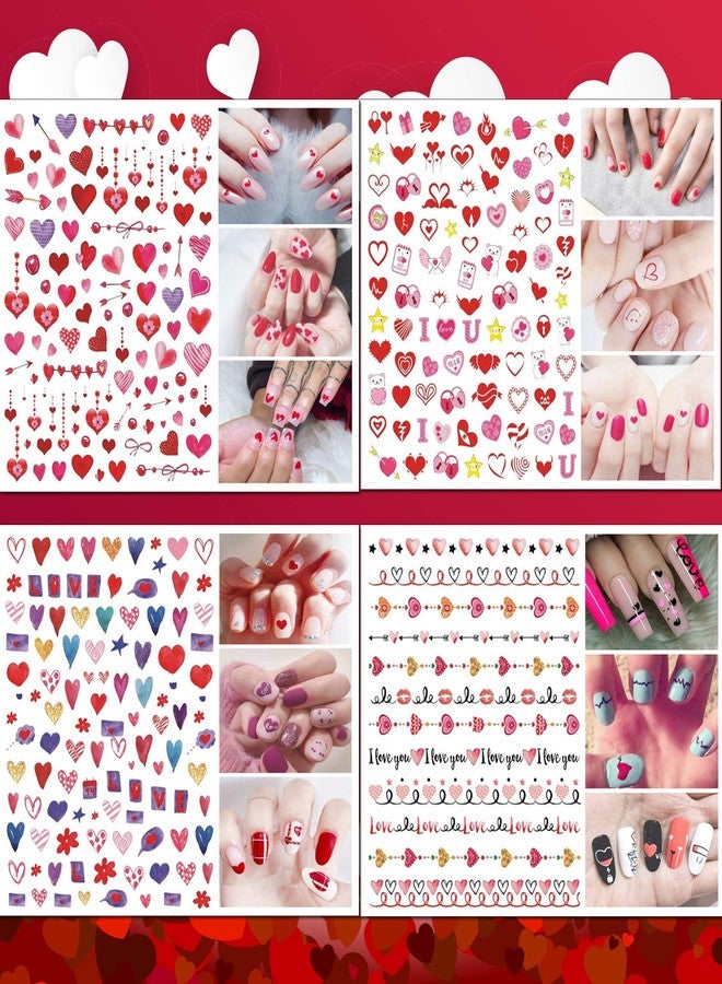 TailaiMei 12 Sheets Valentine's Day Nail Decals Stickers, Self-Adhesive Nail Art Decorations, Design for kiss Love Hug (1080Pcs) - Image 2