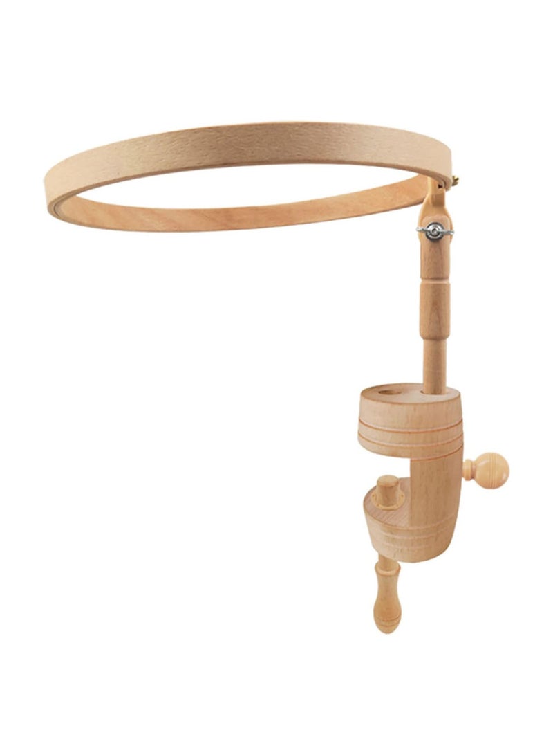 GGOOT Beech Embroidery Frame Stand Wooden Adjustable Cross Stitch Frame Stand Hoop Frame Clipped on Table Embroidery Hoop Stand Sewing Tools  - Image 1