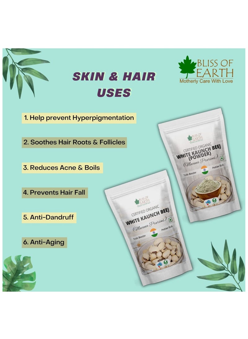 BLISS OF EARTH White Kaunch Beej Good Herb for Health & Wellness 200g - Image 3