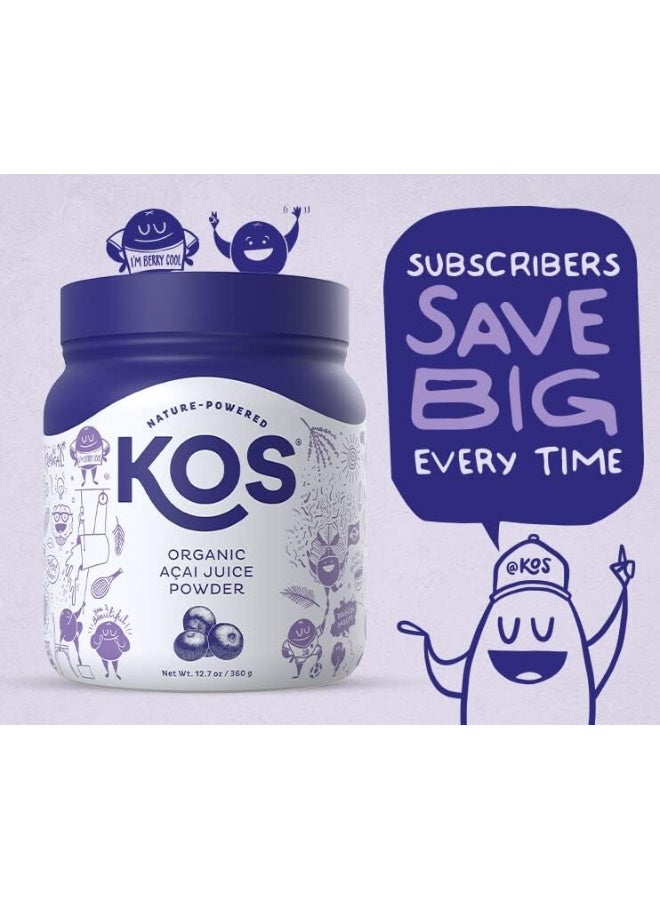 كيه أو إس مسحوق أكاي عضوي، أطعمة فائقة الجودة غير محلاة - مسحوق طبيعي مضاد للأكسدة من توت أكاي، رائع للعصائر والأوعية - غني بالبوليفينول، وزارة الزراعة الأمريكية، خالي من الغلوتين، غير معدّل وراثيًا - 12.7 أونصة، 120 حصة - Image 3