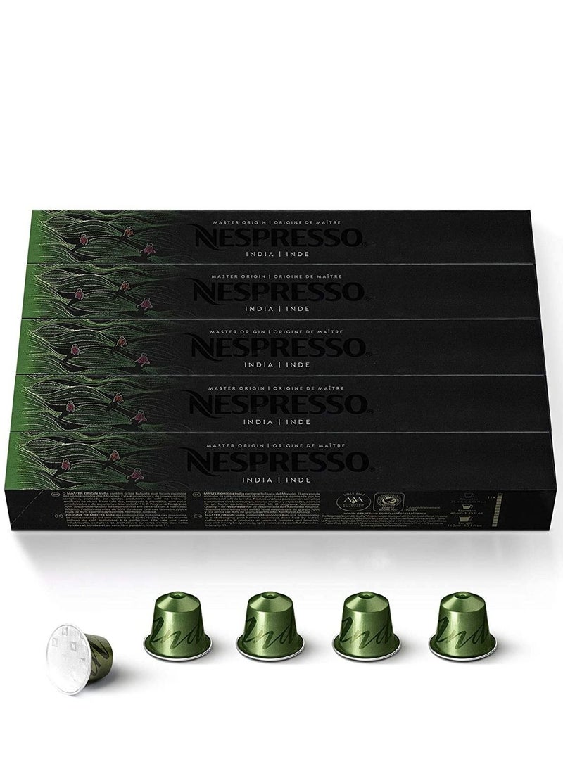 Nespresso - Nespresso Master Origin India Original Line Coffee Capsules Pack of 5 50 Capsules - Image 1