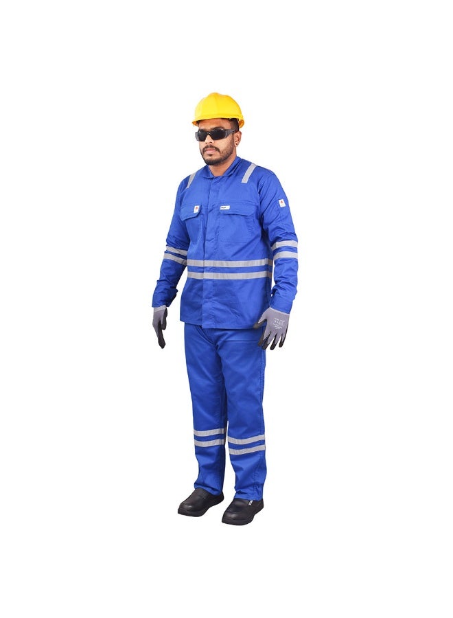 Vaultex ROW Cotton Fire Retardant 230GSM Pant& Shirt, Royal Blue, 3XL - Image 1
