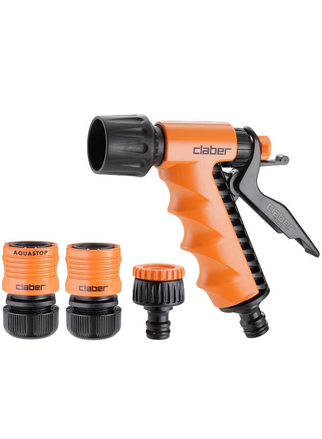 كلابر مجموعة مسدس رش، 2 وصلة 1/2 + جلبة بسن 3/4 إلي 1/2، 85510000 – اسود برتقالي - Image 2