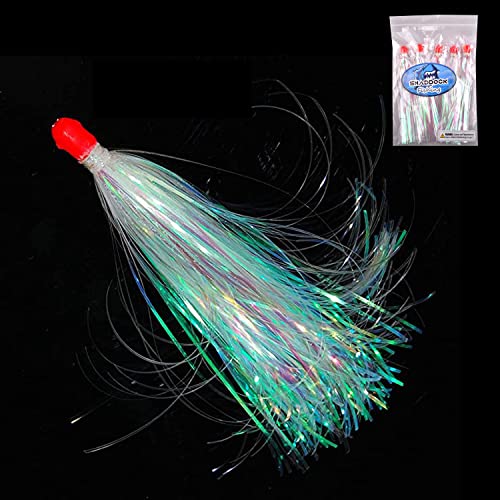 Shaddock Fishing Alive Witch Lure Bait Fishing Lure Bullet Head 0.35 Ounce with Mylar Flash Skirted Hair 5pcs/lot (White) - Image 4