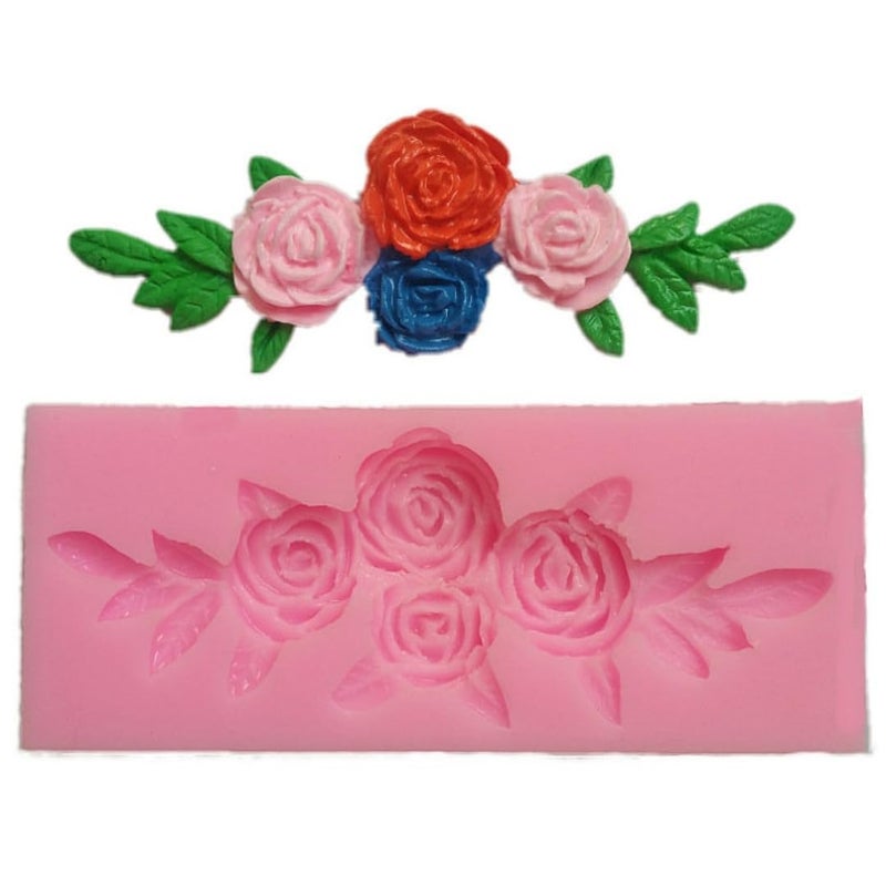 Skytail Rose Flower Leaves Silicone Mould for Chocolate Fondant Candy Cake Decoration Cupcake Topper Sugar Craft Dessert Ice Cube Wax Melts Soap Bath Bomb Floral Carnation Resin Craft Candle Mold
