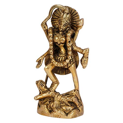 ARTVARKO Brass Kali Maa Statue Murti Religious Figurines for Temple & Home Décor. - Image 2