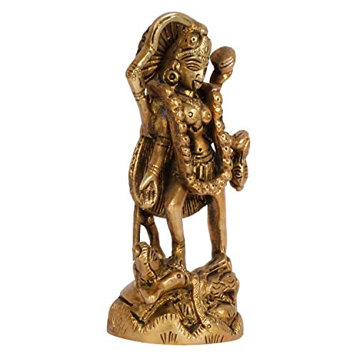 ARTVARKO Brass Kali Maa Statue Murti Religious Figurines for Temple & Home Décor. - Image 3