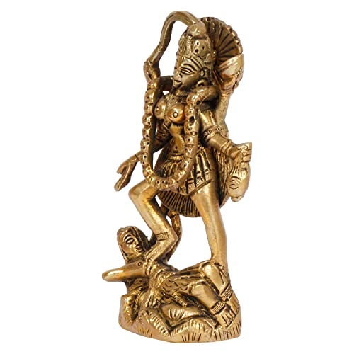 ARTVARKO Brass Kali Maa Statue Murti Religious Figurines for Temple & Home Décor. - Image 4