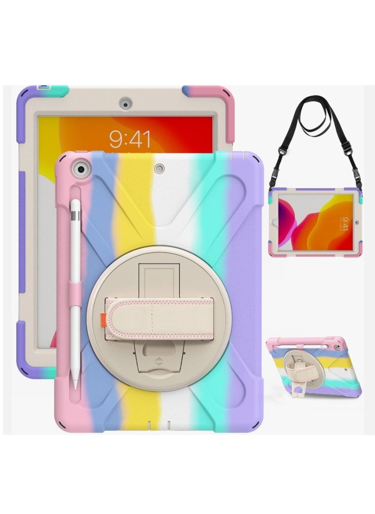 Encased - 360 Silicone for iPad 10.2 Zero Damage Carry Handle Encase with Hand Strap (Colorful Pink) (2021) - Image 1