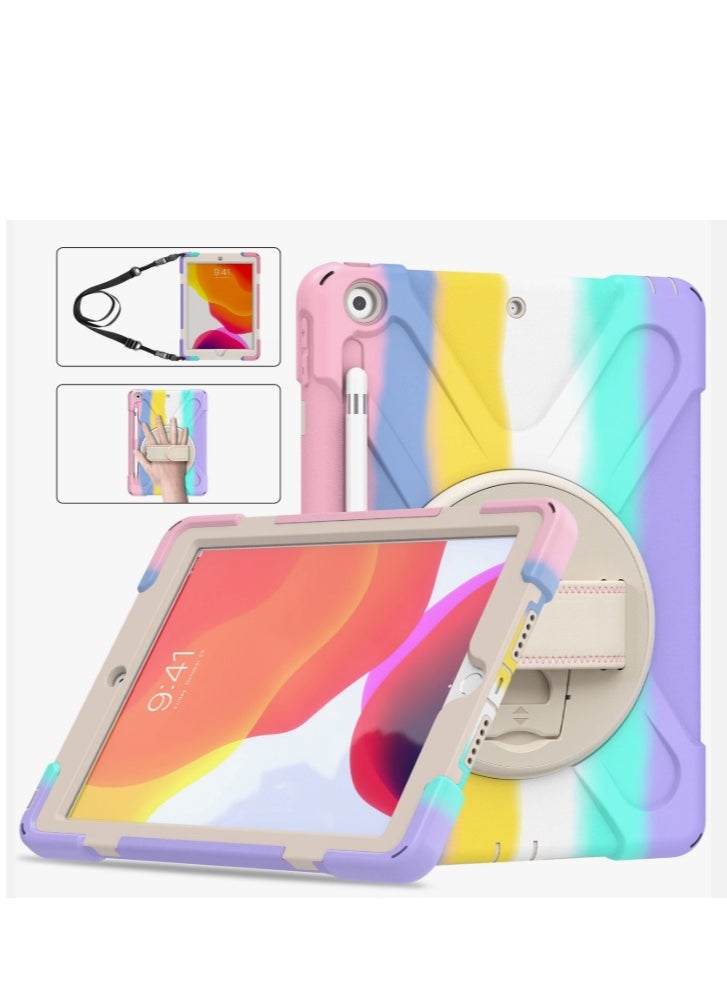 Encased - 360 Silicone for iPad 10.2 Zero Damage Carry Handle Encase with Hand Strap (Colorful Pink) (2021) - Image 1