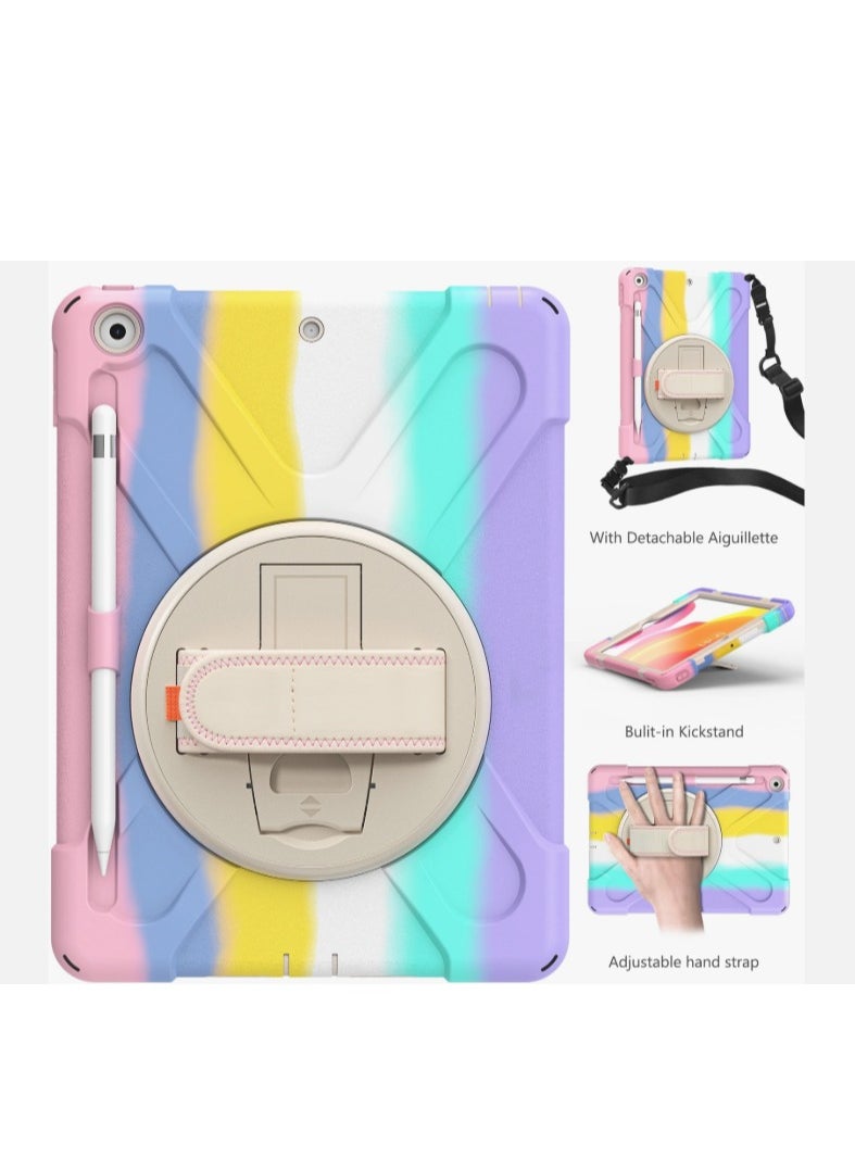 Encased - 360 Silicone for iPad 10.2 Zero Damage Carry Handle Encase with Hand Strap (Colorful Pink) (2021) - Image 1