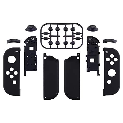 eXtremeRate DIY Replacement Shell Buttons for Nintendo Switch & Switch OLED, Black Soft Touch Custom Housing Case with Full Set Button for Joycon Handheld Controller - Console Shell NOT Included - Image 2