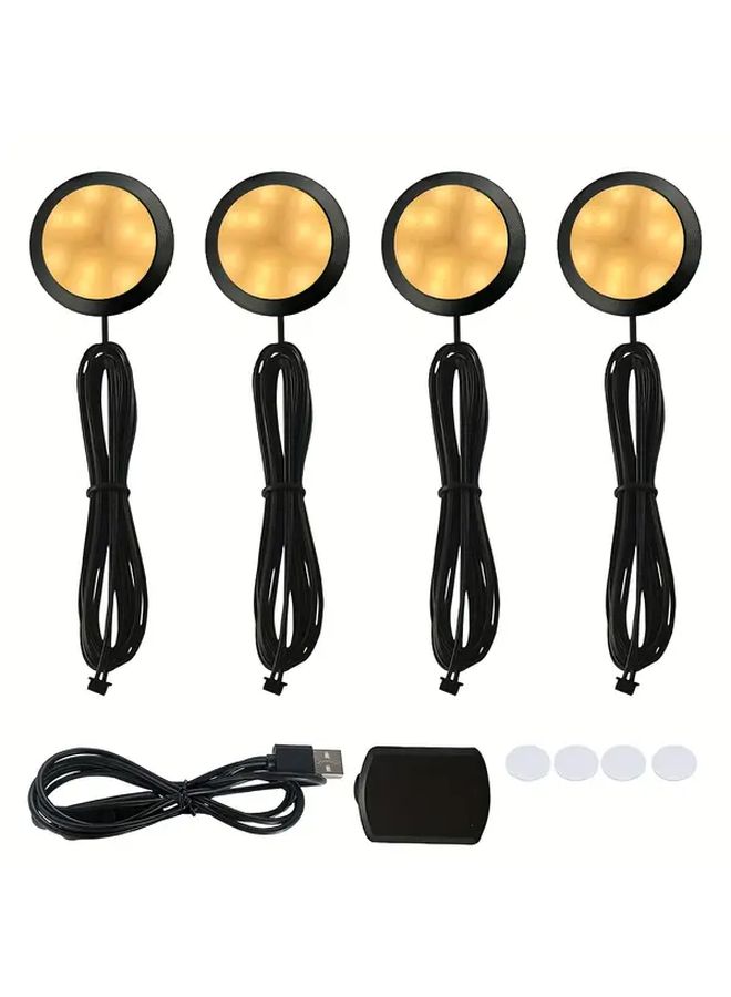White Light 4 Pcs Under Cabinet Lighting Kit With Aluminum Alloy Housing 5V USB Connection Switch For Kitchen Wardrobe Closet Cabinet Shelf Use - Image 1