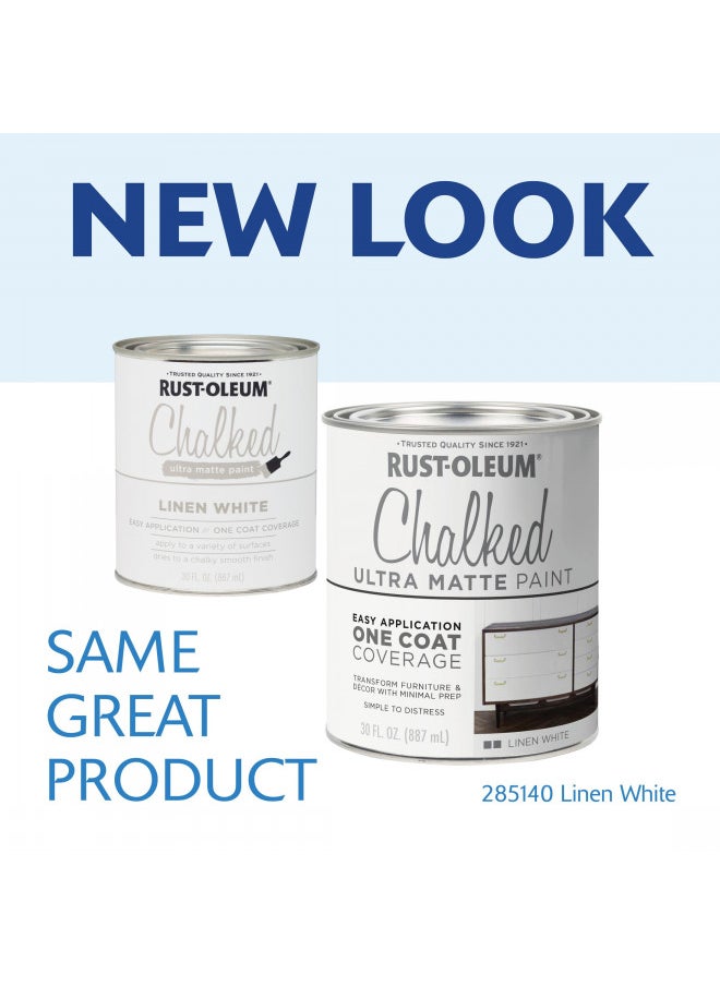 RUST-OLEUM Rust-Oleum 285140 Ultra Matte Interior Chalked Acrylic Paint 30 oz, 30 Fl Oz (Pack of 1), Linen White  - Image 2
