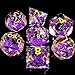 FTNNGIME Cat Liquid Core DND Dice Set 7 Pcs Sharp Edge Resin Polyhedralsuitable for Dungeons and Dragons Roleplaying Games Purple - Image 4