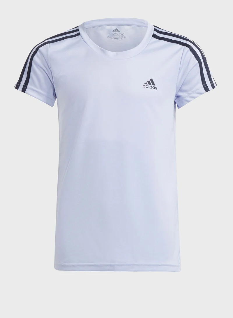 Adidas Youth 3 Stripe T-Shirt