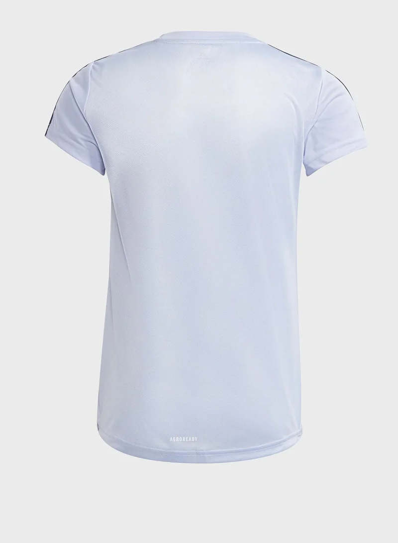 Adidas Youth 3 Stripe T-Shirt