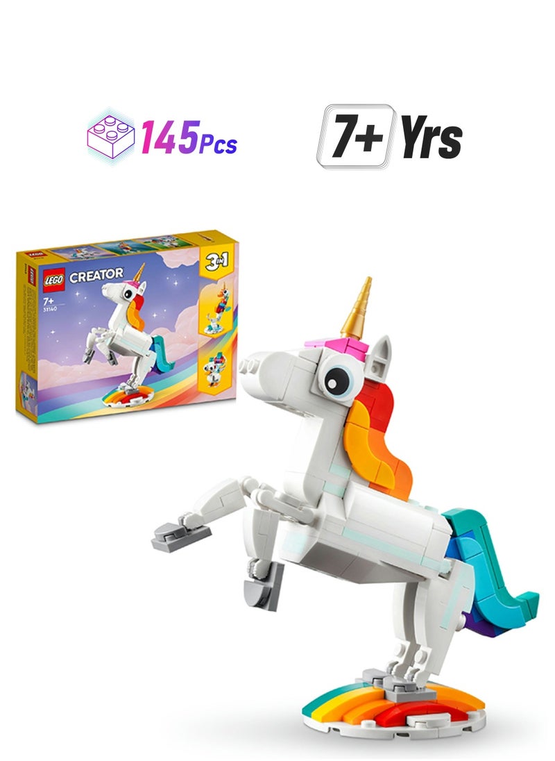 LEGO Creator Magical Unicorn 31140 Building Toy Set (145) Pieces  - Image 1