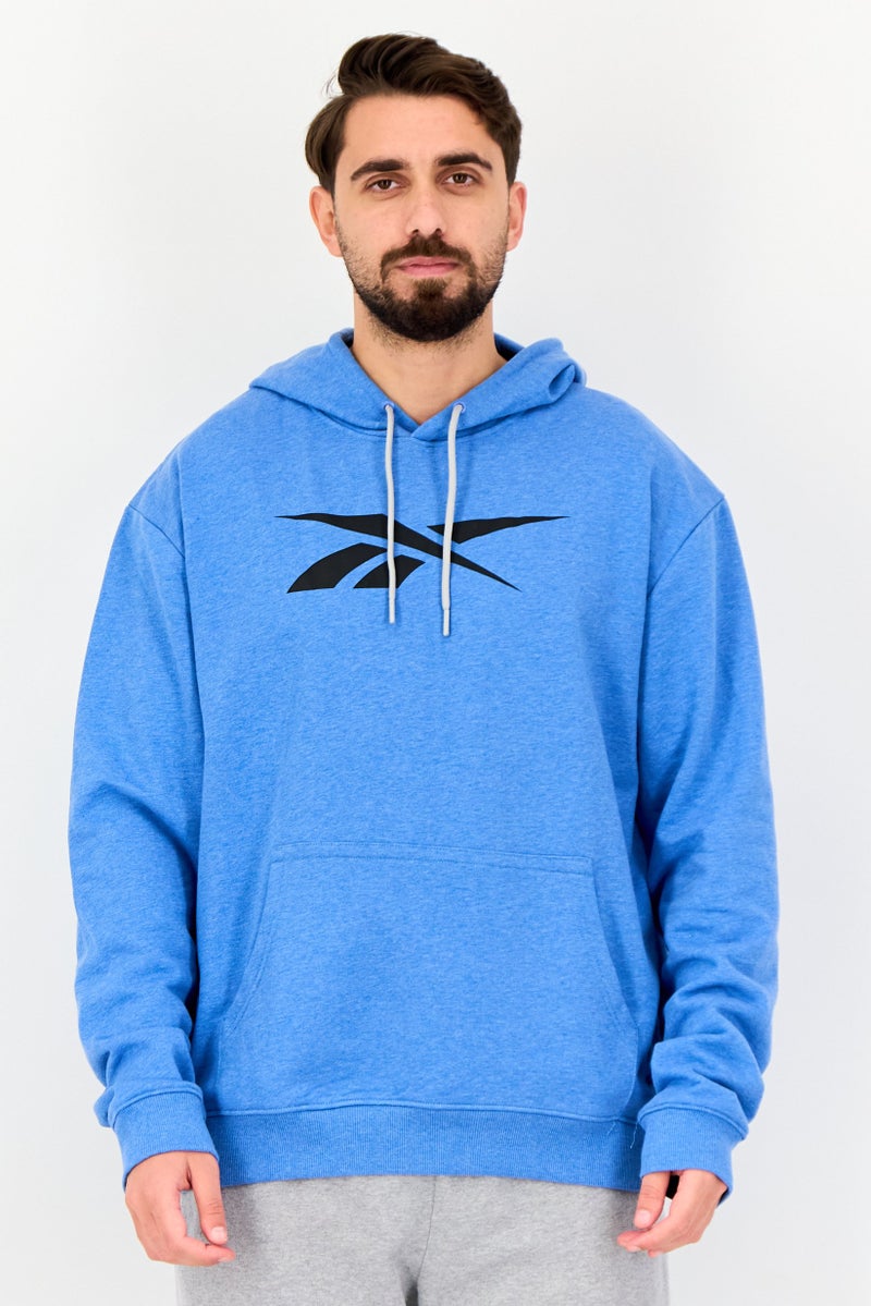Reebok هودي تدريب بأكمام طويلة للرجال، رياضي، أزرق - Image 1