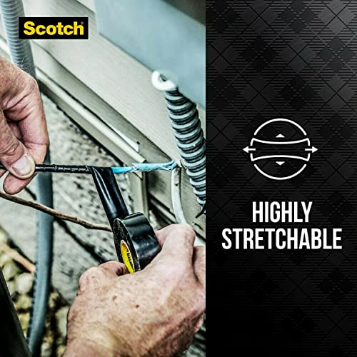 3M Scotch Super 33+ Vinyl Electrical Tape - Professional-Grade, All-Weather, Flame-Resistant - Black - 3/4 Inch x 66-Foot (2 Pack) - Image 4