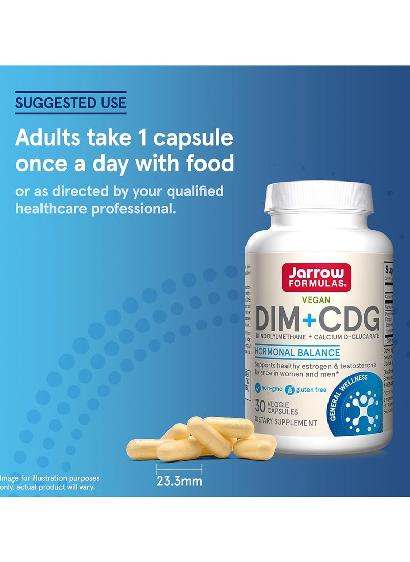 jarrow formulas - Dim Plus Cdg Supports Estrogen Balance And Healthy Cell Replication 30 Capsules - Image 1