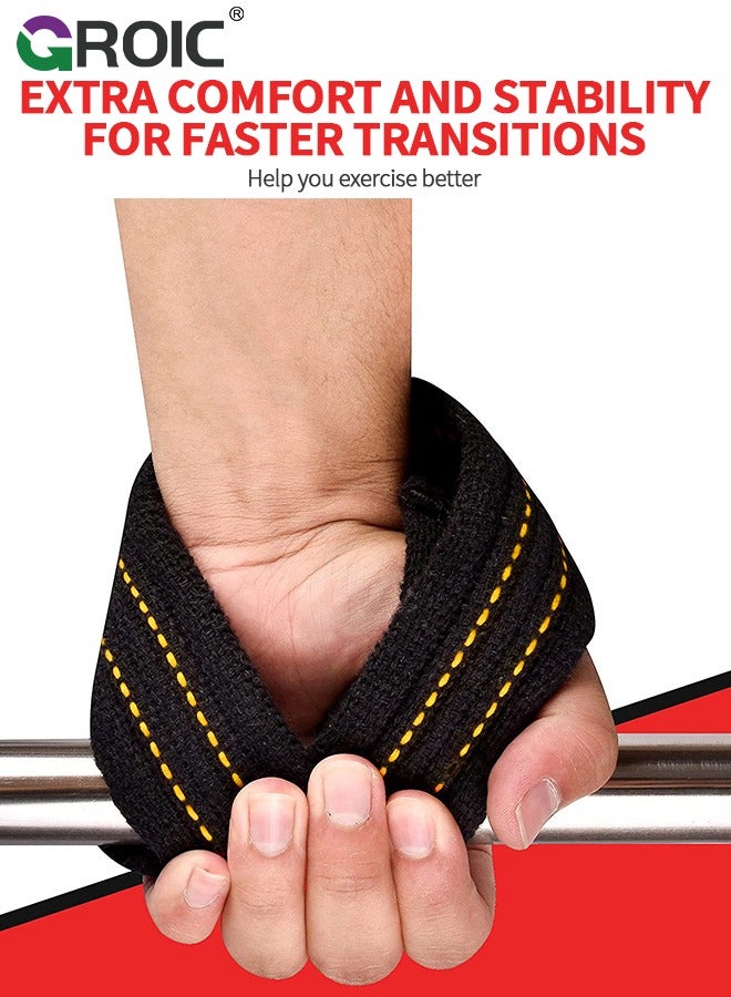 GROIC أشرطة رفع الأثقال الميتة، أشرطة رفع الأثقال على شكل رقم 8، أشرطة رفع الأثقال لتمرين رافعي الأثقال، أشرطة رفع الأثقال المتوسطة، أشرطة رفع الأثقال الميتة المبطنة غير القابلة للانزلاق، أشرطة رفع الأثقال على شكل رقم 8 - Image 2