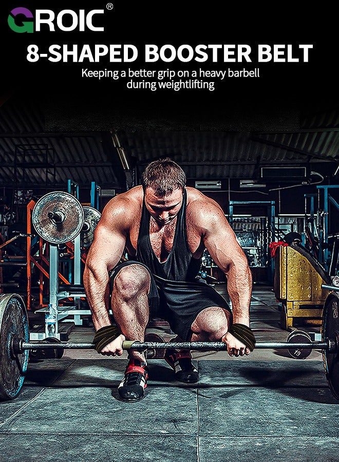 GROIC أشرطة رفع الأثقال الميتة، أشرطة رفع الأثقال على شكل رقم 8، أشرطة رفع الأثقال لتمرين رافعي الأثقال، أشرطة رفع الأثقال المتوسطة، أشرطة رفع الأثقال الميتة المبطنة غير القابلة للانزلاق، أشرطة رفع الأثقال على شكل رقم 8 - Image 4