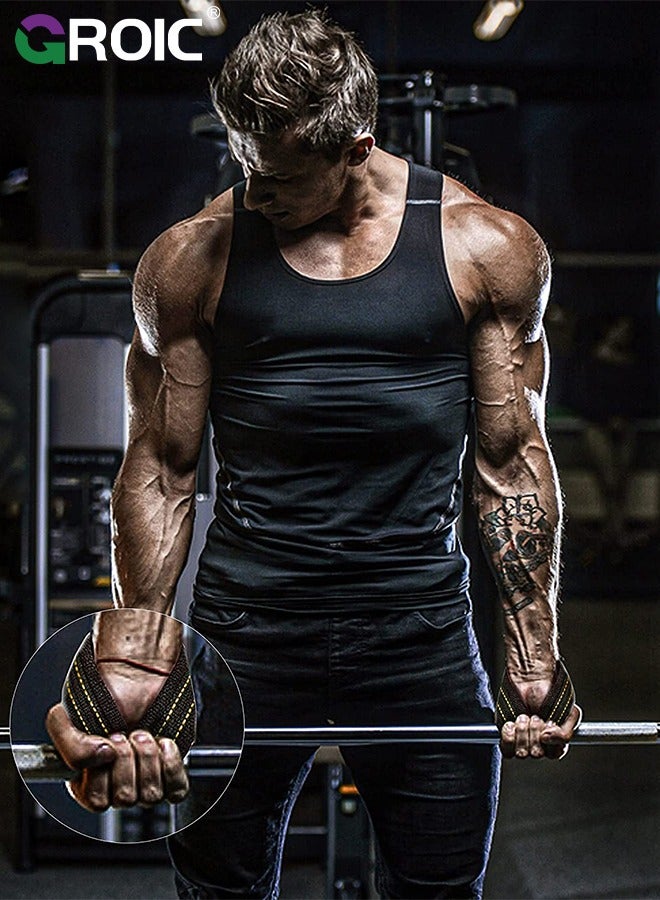 GROIC أشرطة رفع الأثقال الميتة، أشرطة رفع الأثقال على شكل رقم 8، أشرطة رفع الأثقال لتمرين رافعي الأثقال، أشرطة رفع الأثقال المتوسطة، أشرطة رفع الأثقال الميتة المبطنة غير القابلة للانزلاق، أشرطة رفع الأثقال على شكل رقم 8 - Image 5