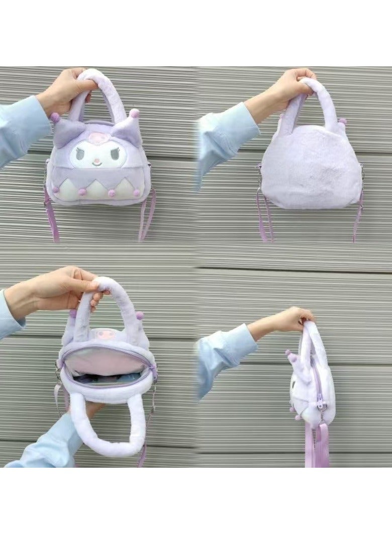 Sanrio Kuromi Plush Crossbody Bag with Adjustable Shoulder Strap Wallet Purse Shoulder Bag Coin Pouch Accessories for Women Girls  - Image 3