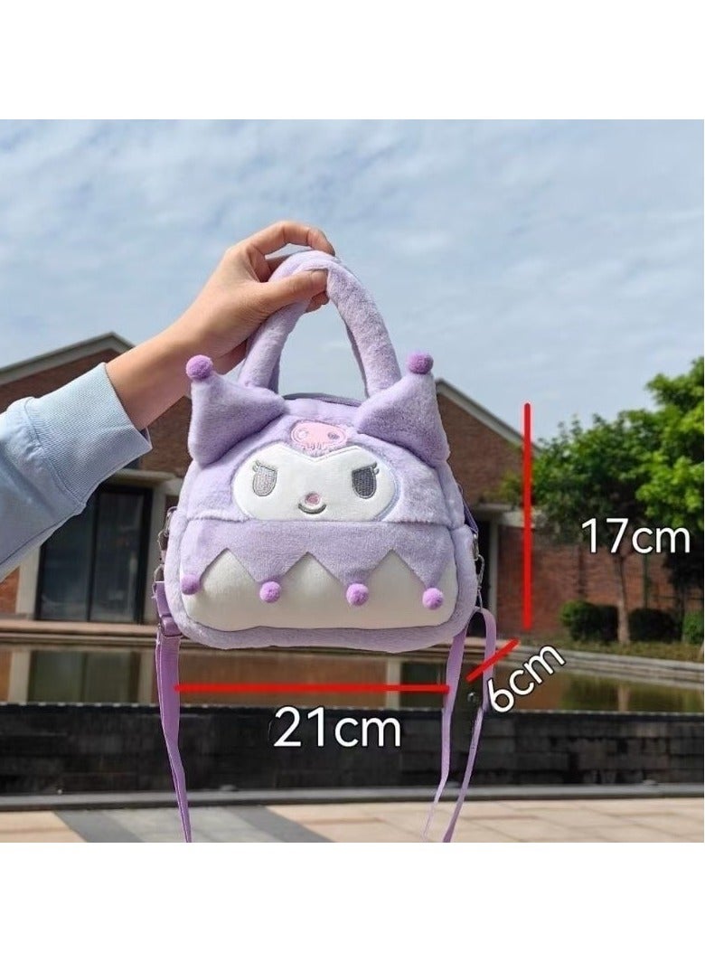 Sanrio Kuromi Plush Crossbody Bag with Adjustable Shoulder Strap Wallet Purse Shoulder Bag Coin Pouch Accessories for Women Girls  - Image 2