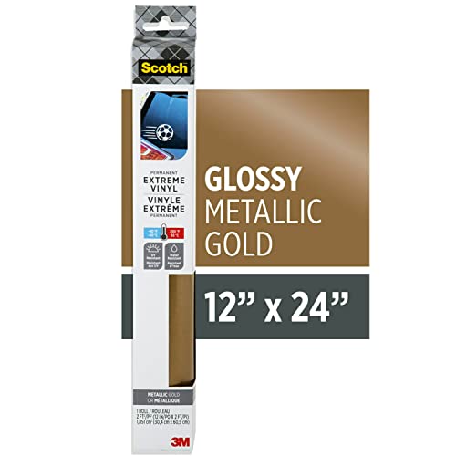Scotch Extreme Premium Vinyl, 12 x 24 in, Perfect for Outdoor and Automotive Projects, Holds Securely Under The Toughest Conditions, Metallic Gold (VIN-EX-GLD-T) - Image 2