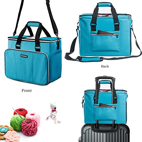 MYBAGZING MYBAGZIING Knitting Bag, Large Yarn Storage Organizer, Crochet Bags and Totes, Yarn Bags for Crocheting, Yarn Holder Case for Knitting Needles, Crochet Hooks, Knitting Accessories, Unfinished Project - Image 5
