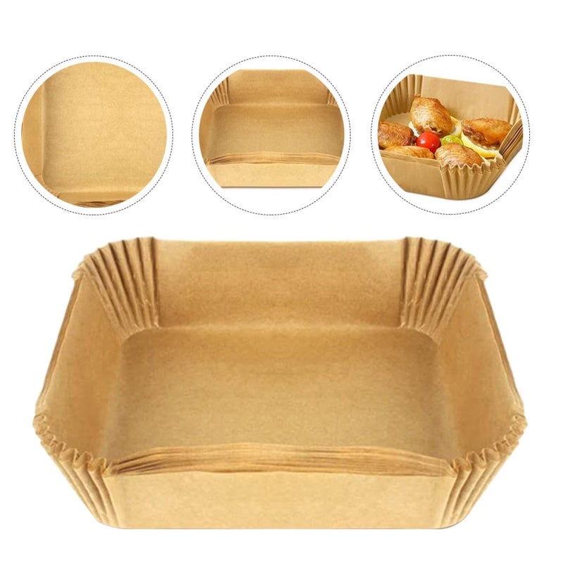 Square Air Fryer Paper Liners 16Cm Oil Absorbing Heat Resistant Disposable Parchment Sheets 50pcs - Image 5